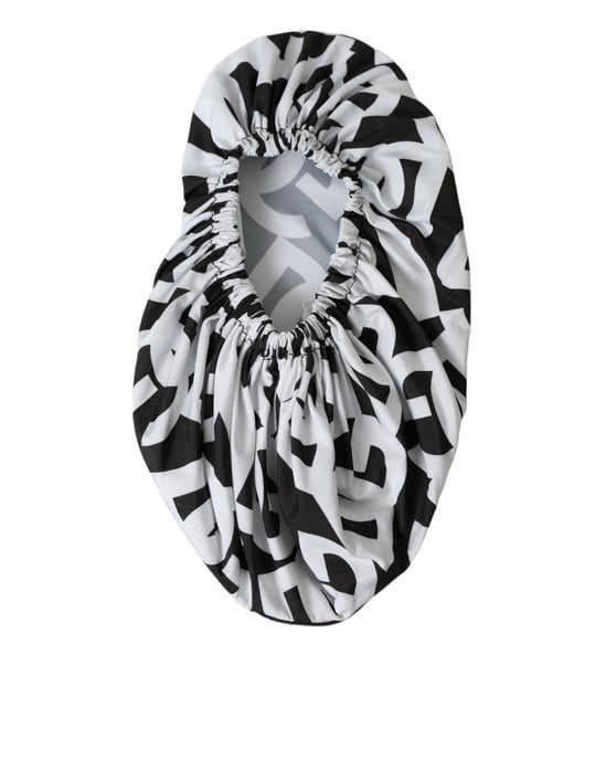 Dolce & Gabbana Weiße Logo-Print Nylon Slip-On Ballerinas Schuhe - Image 5