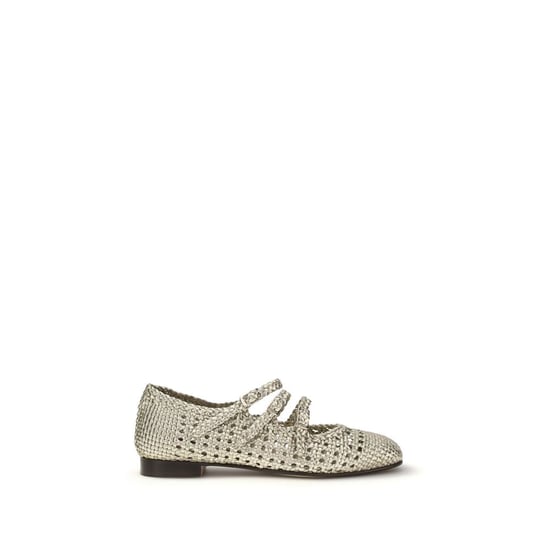 Carel Paris Silbergraue Kalbsleder Bos Taurus Ballerinas - Image 1