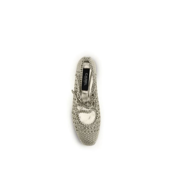 Carel Paris Silbergraue Kalbsleder Bos Taurus Ballerinas - Image 4