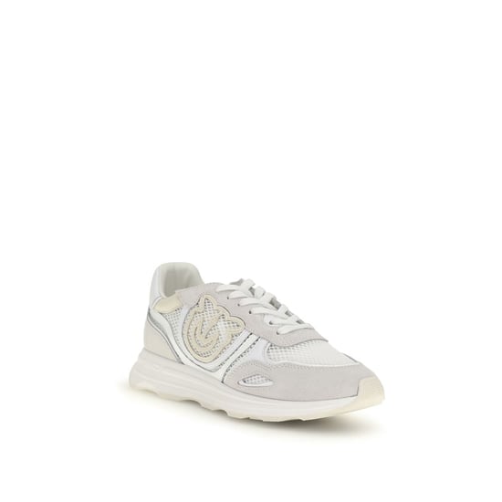 PINKO Weiße Kalbsleder Bos Taurus Sport Sneakers - Image 2