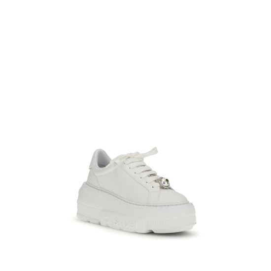 Casadei Weiße Kalbsleder Bos Taurus Plattform-Sneaker - Image 2