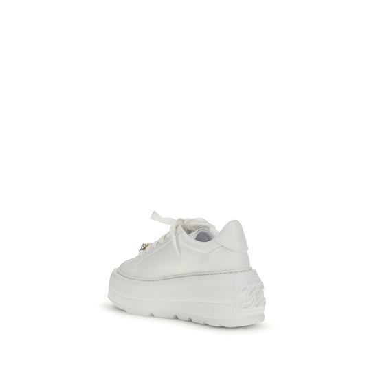 Casadei Weiße Kalbsleder Bos Taurus Plattform-Sneaker - Image 3