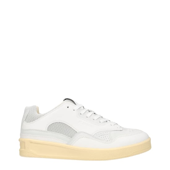 Jil Sander Weiße Leder Low-Top Sneakers - Image 1