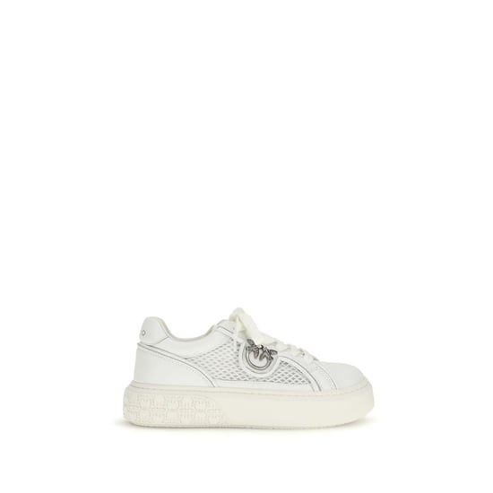 PINKO Weiße Kalbleder Bos Taurus Plattform Sneakers - Image 1