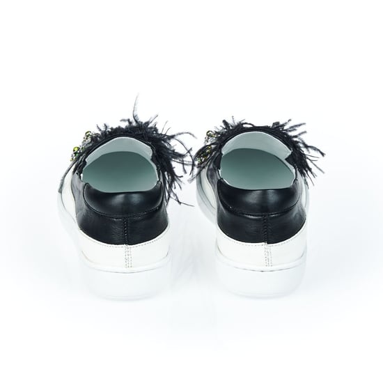 Mr&Mrs Italy Schwarze Leder Damen Slipper - Image 4