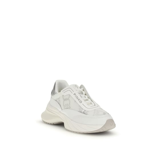 PINKO Weiße Kalbsleder Bos Taurus Chunky Sneakers - Image 2