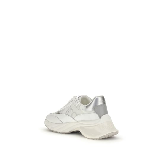 PINKO Weiße Kalbsleder Bos Taurus Chunky Sneakers - Image 3
