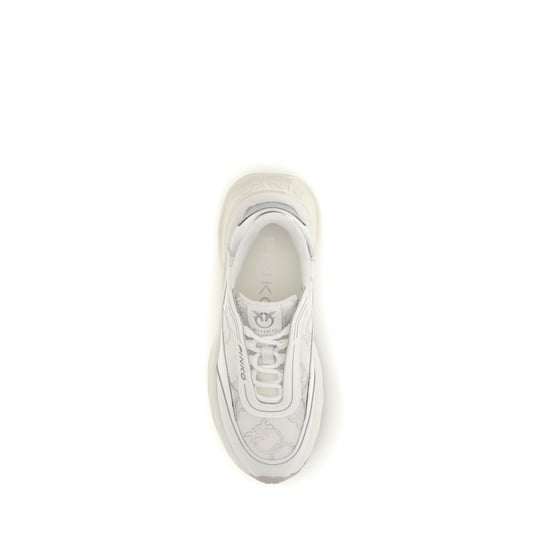 PINKO Weiße Kalbsleder Bos Taurus Chunky Sneakers - Image 4
