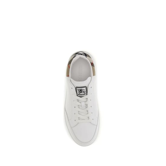 Burberry Weiße Kalbsleder Bos Taurus Low-Top Sneaker - Image 4