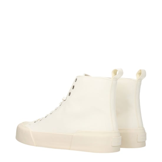 Jil Sander Beigefarbene Stoff Hohe Sneakers - Image 4