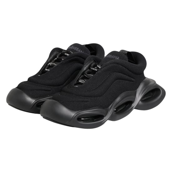 Dolce & Gabbana Schwarze Slip-On Low-Top Wellen Sneakers Schuhe - Image 4
