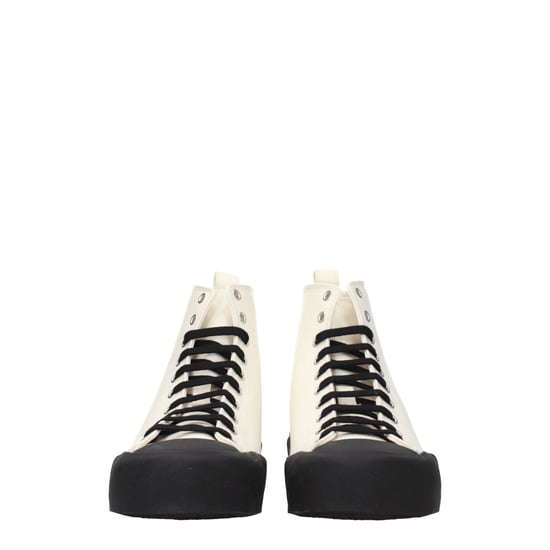 Jil Sander Beigefarbene Stoff High-Top Sneakers - Image 3