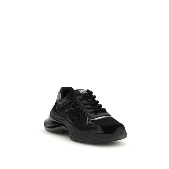 PINKO Schwarze Kalbsleder Bos Taurus Chunky Sneakers - Image 2