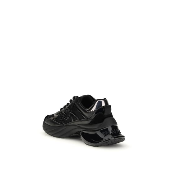 PINKO Schwarze Kalbsleder Bos Taurus Chunky Sneakers - Image 3
