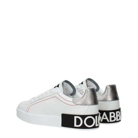 Portofino Sneakers - Dolce & Gabbana - White/Silver - Leather - Image 4