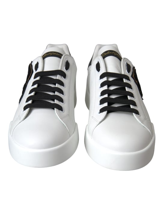 Dolce & Gabbana Weiße Leder DG-Logo Freizeit Low-Top Sneaker Schuhe - Image 2
