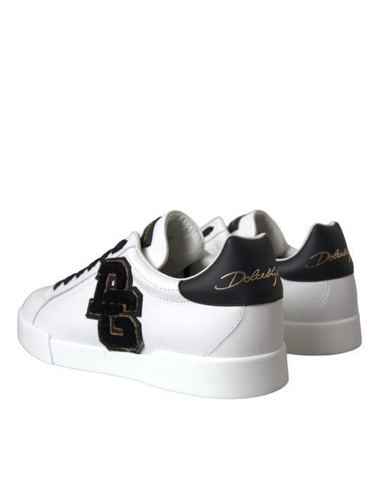 Dolce & Gabbana Weiße Leder DG-Logo Freizeit Low-Top Sneaker Schuhe - Image 4