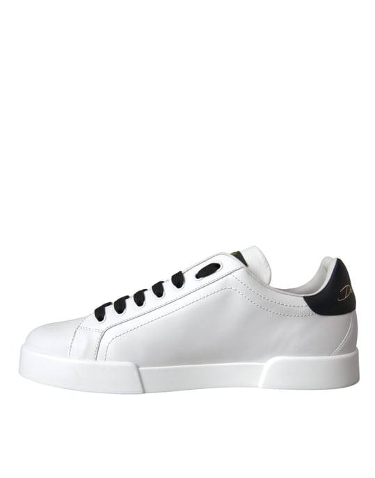 Dolce & Gabbana Weiße Leder DG-Logo Freizeit Low-Top Sneaker Schuhe - Image 5