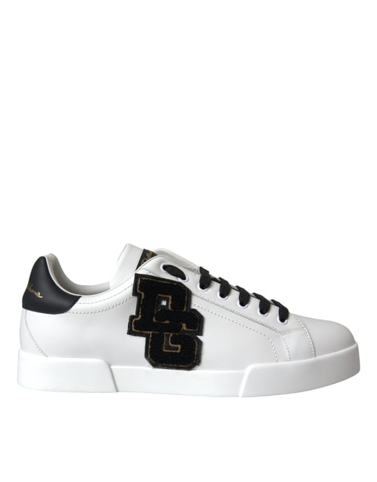 Dolce & Gabbana Weiße Leder DG-Logo Freizeit Low-Top Sneaker Schuhe - Image 6