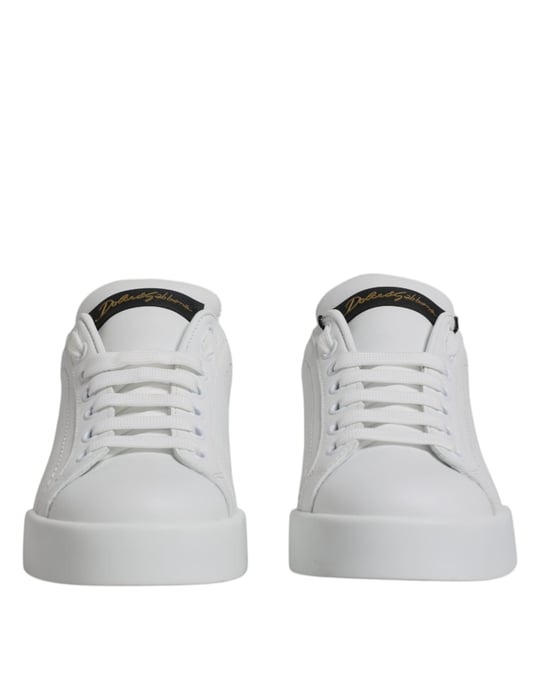 Dolce & Gabbana Weiße Leder Klassische Niedrige Sneaker Schuhe - Image 2