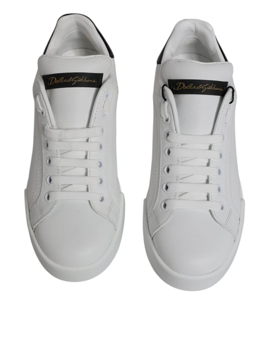 Dolce & Gabbana Weiße Leder Klassische Niedrige Sneaker Schuhe - Image 3