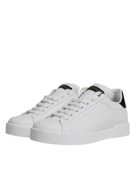Dolce & Gabbana Weiße Leder Klassische Niedrige Sneaker Schuhe - Image 4