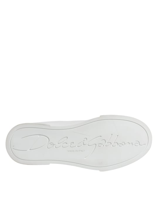 Dolce & Gabbana Weiße Leder Klassische Niedrige Sneaker Schuhe - Image 6