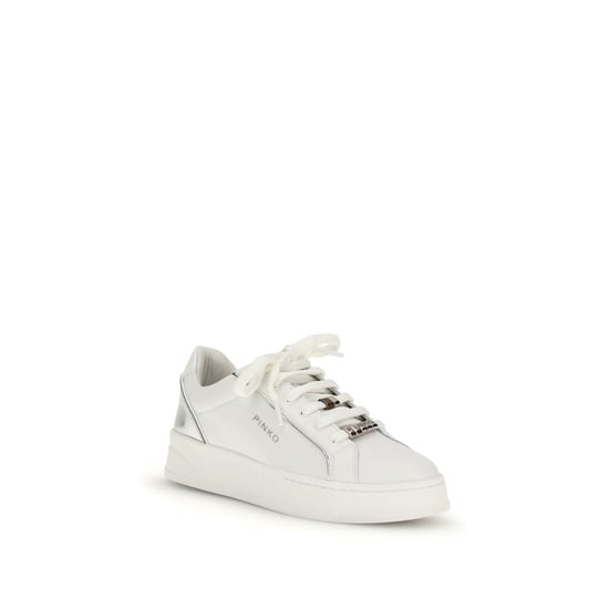 PINKO Weiße Kalbsleder Bos Taurus Low Top Sneaker - Image 2