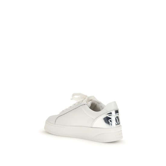 PINKO Weiße Kalbsleder Bos Taurus Low Top Sneaker - Image 3