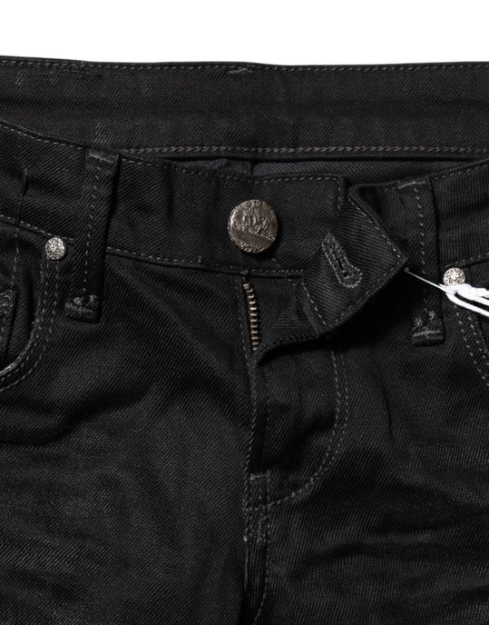 Acht Schwarze Baumwolle Slim Fit Denim Niedrige Taille Jeans - Image 4
