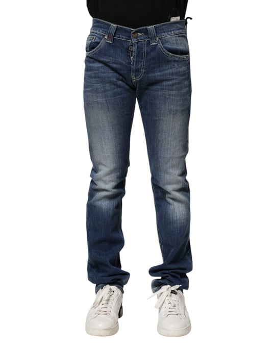 Dondup Blau gewaschene Skinny Fit Casual Herren Denim Jeans - Image 2