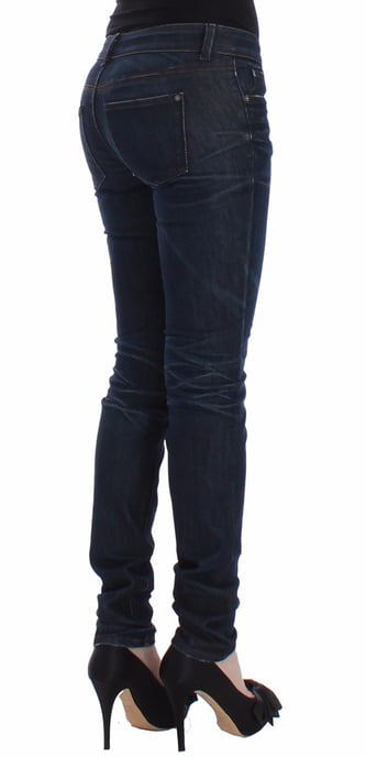 Ermanno Scervino Blaue Slim Jeans Denim Hose Enger Schnitt Stretch - Image 4