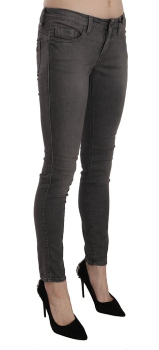 Costume National Graue gewaschene Low-Waist Skinny Jeans - Image 3