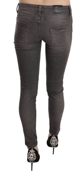 Costume National Graue gewaschene Low-Waist Skinny Jeans - Image 4