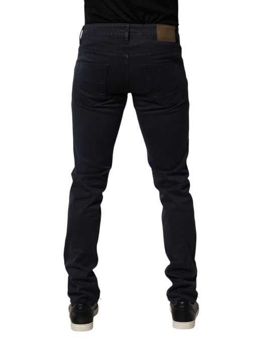 Siviglia Schwarze Mid-Waist Baumwoll Skinny Denim Herrenhose Jeans - Image 4