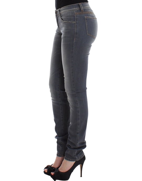 Ermanno Scervino Graue Slim Jeans Denim-Hosen Schmale Beine Stretch - Image 2