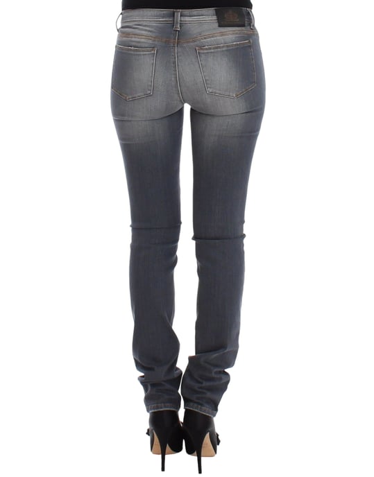 Ermanno Scervino Graue Slim Jeans Denim-Hosen Schmale Beine Stretch - Image 3