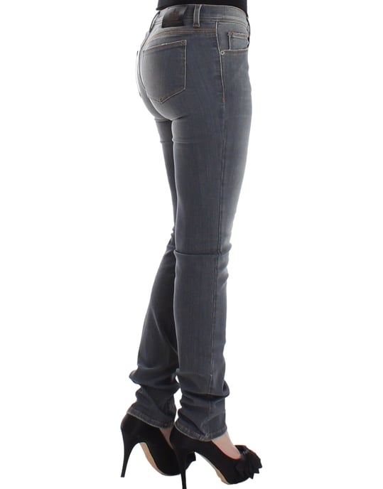 Ermanno Scervino Graue Slim Jeans Denim-Hosen Schmale Beine Stretch - Image 4