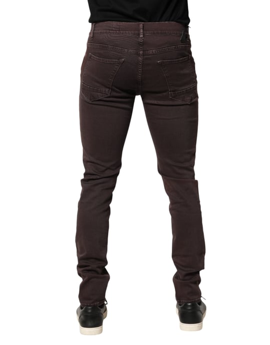 Daniele Alessandrini Braune Baumwolle Mid Waist Skinny Herren Denim Jeans - Image 4