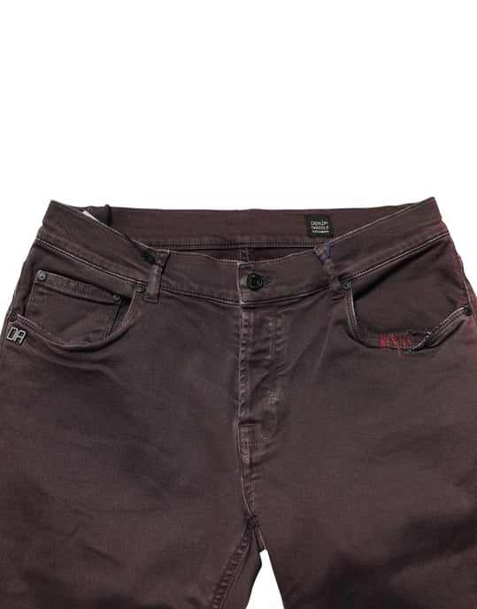 Daniele Alessandrini Braune Baumwolle Mid Waist Skinny Herren Denim Jeans - Image 5