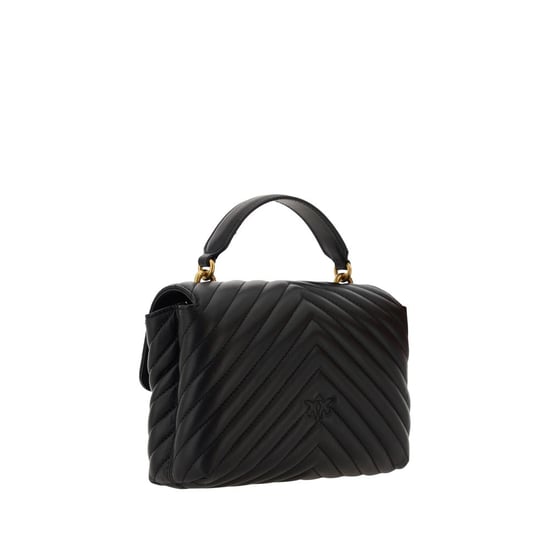 PINKO Schwarze Kalbsleder Bos Taurus Handtasche - Image 3