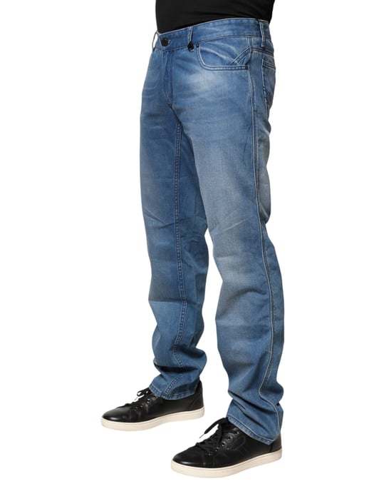 Verri Blue Gewaschene Baumwolle Skinny Fit Herren Denim Hose Jeans - Image 3