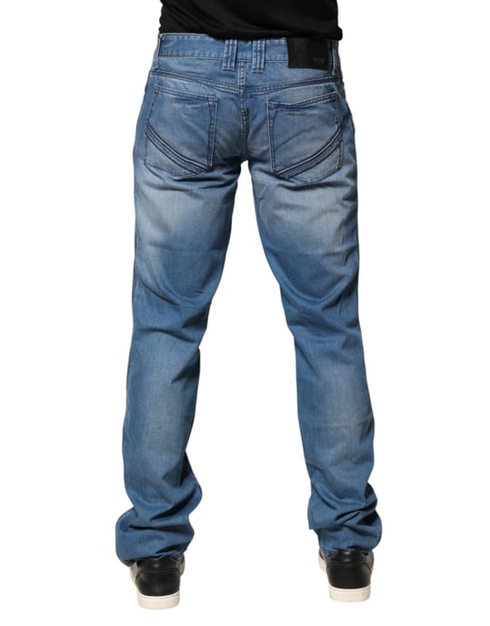 Verri Blue Gewaschene Baumwolle Skinny Fit Herren Denim Hose Jeans - Image 4