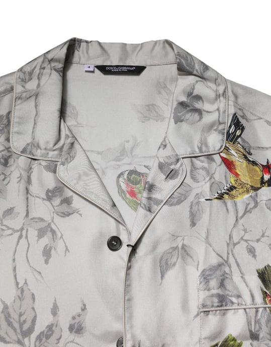 Dolce & Gabbana Mehrfarbige Seidenbluse mit Druck und Knopfleiste - Image 4