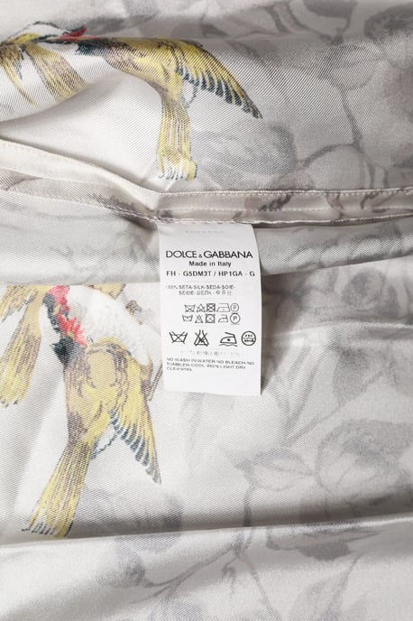Dolce & Gabbana Mehrfarbige Seidenbluse mit Druck und Knopfleiste - Image 5