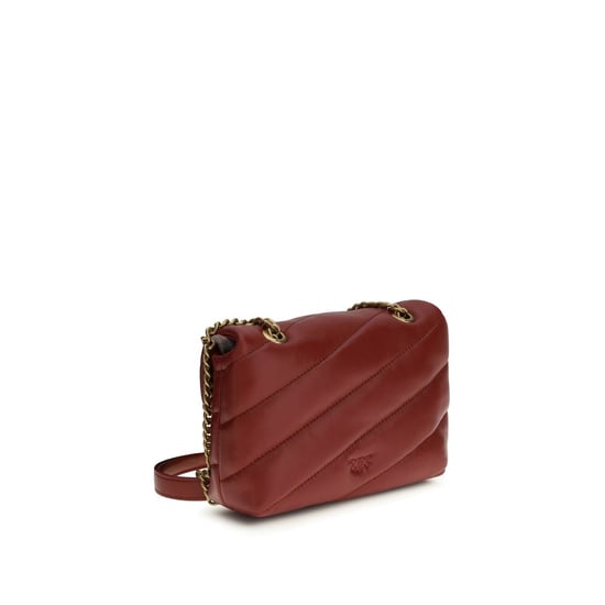 PINKO Bordeaux Kalbleder Bos Taurus Schultertasche - Image 3