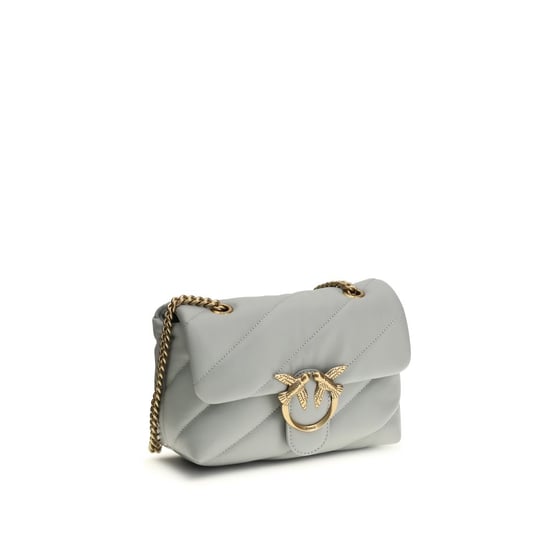 PINKO Graue Kalbleder Bos Taurus Schultertasche - Image 2