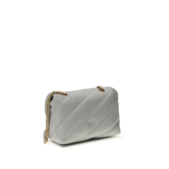 PINKO Graue Kalbleder Bos Taurus Schultertasche - Image 3