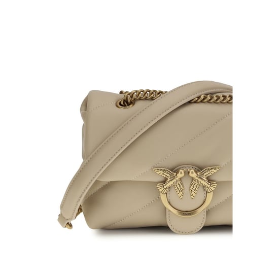 PINKO Beige Kalbleder Bos Taurus Schultertasche - Image 4