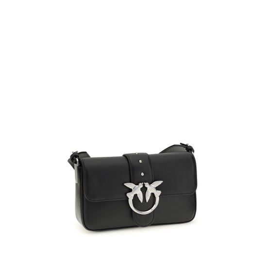 PINKO Schwarze Kalbsleder Bos Taurus Schultertasche - Image 2